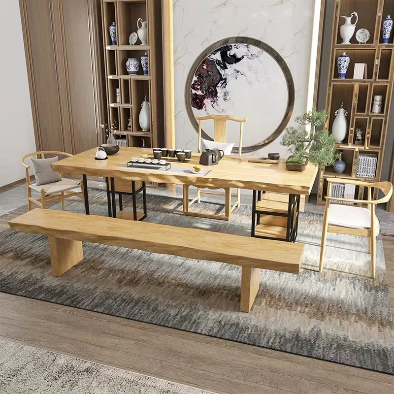 Tea table office large board tea table, simple style kung fu tea table table and chair set