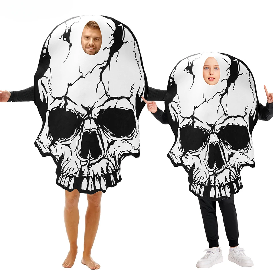 

Halloween Cosplay Skull 3D Printing Costumes Unisex Child Skeleton Costume Family Masquerade Matching Outfits