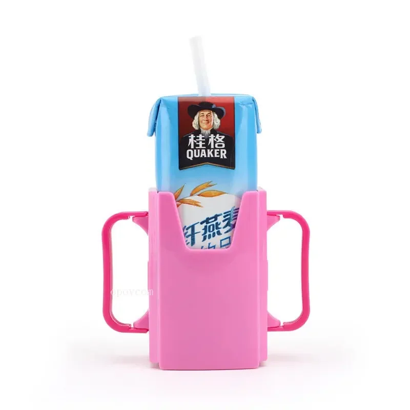 Retractable Baby Water Bottle Cup Holder Kids Children Juice Milk Box Baby Drinking Holder Tableware Feeding Supplies Anti-spill