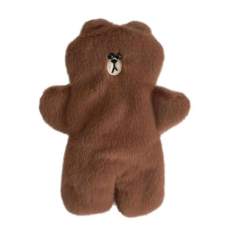 

Brown Bear Plush Pencil Case Makeup Bag Large Capacity Portable Plush Animal Stationery Storage Pouch Zipper Closure Pen Case