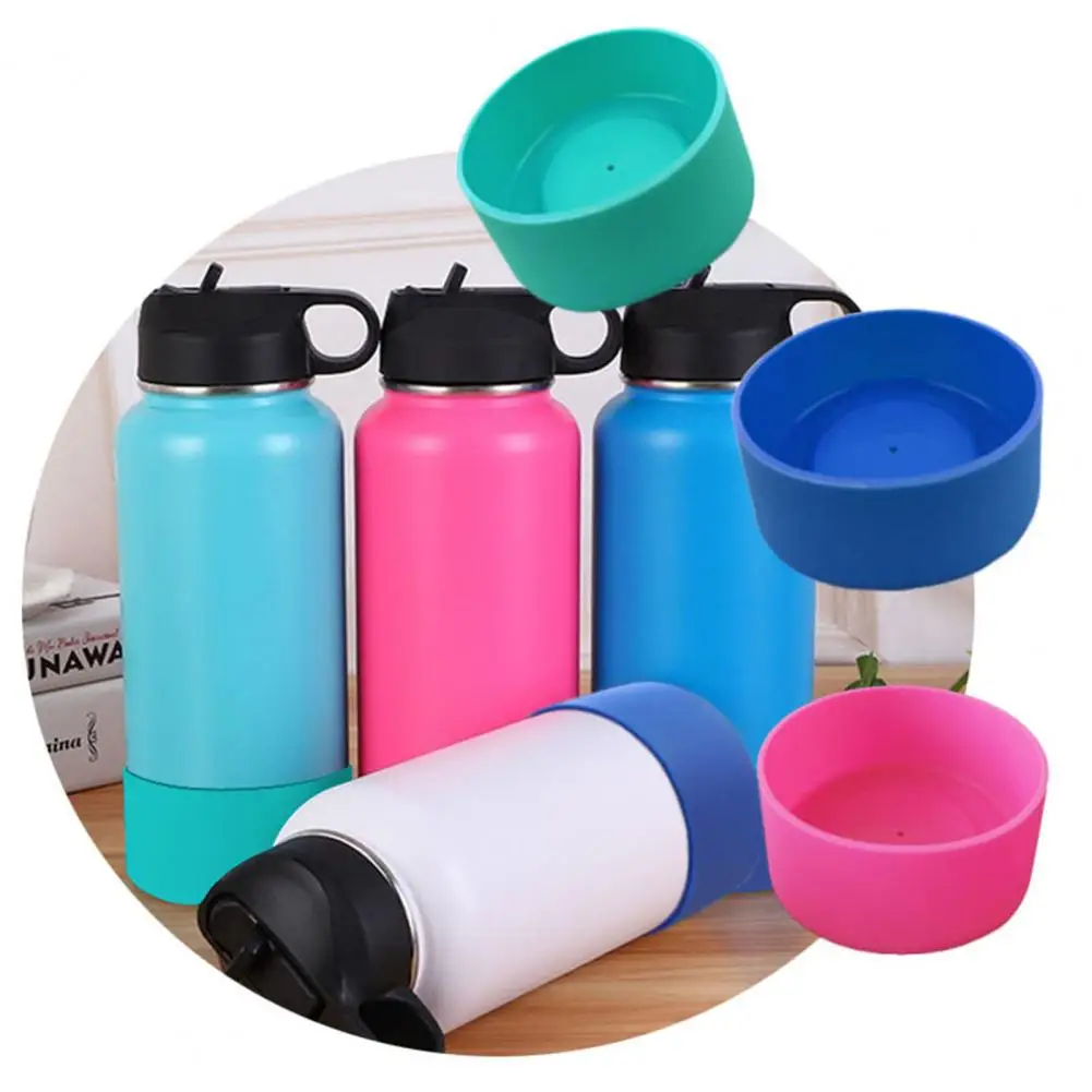 7.5/9cm Water Bottle Bottom Cover Flexible Anti-deformed Protective Silicone Heat Resistant Bottle Sleeve Cover For 32oz-40oz