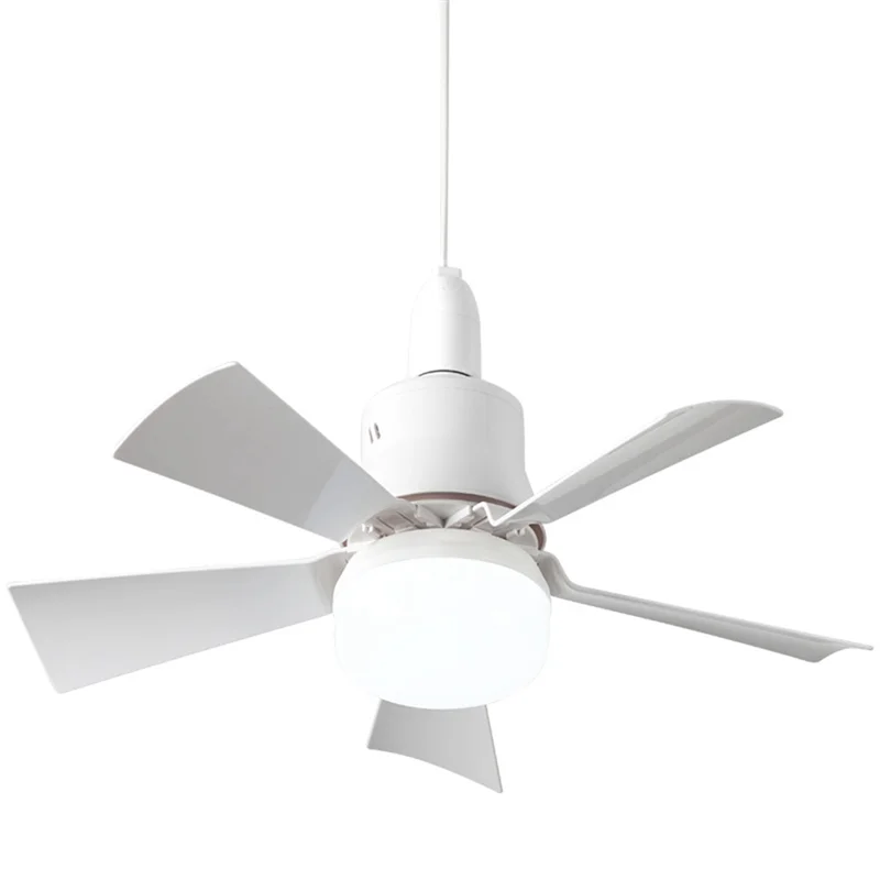 ABPP-Socket Fan Light With Remote, Ceiling Fan With 3-Speeds, Dimmable LED, E27 Base, Cordless Light Socket Fan Durable