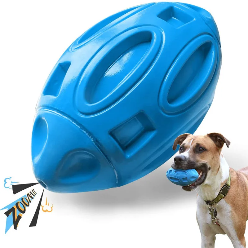 Pet Toys Dog Toys Rugby Ball Rubber Wear-resistant Bite Ball Outdoor Interactive Teething Vocalization