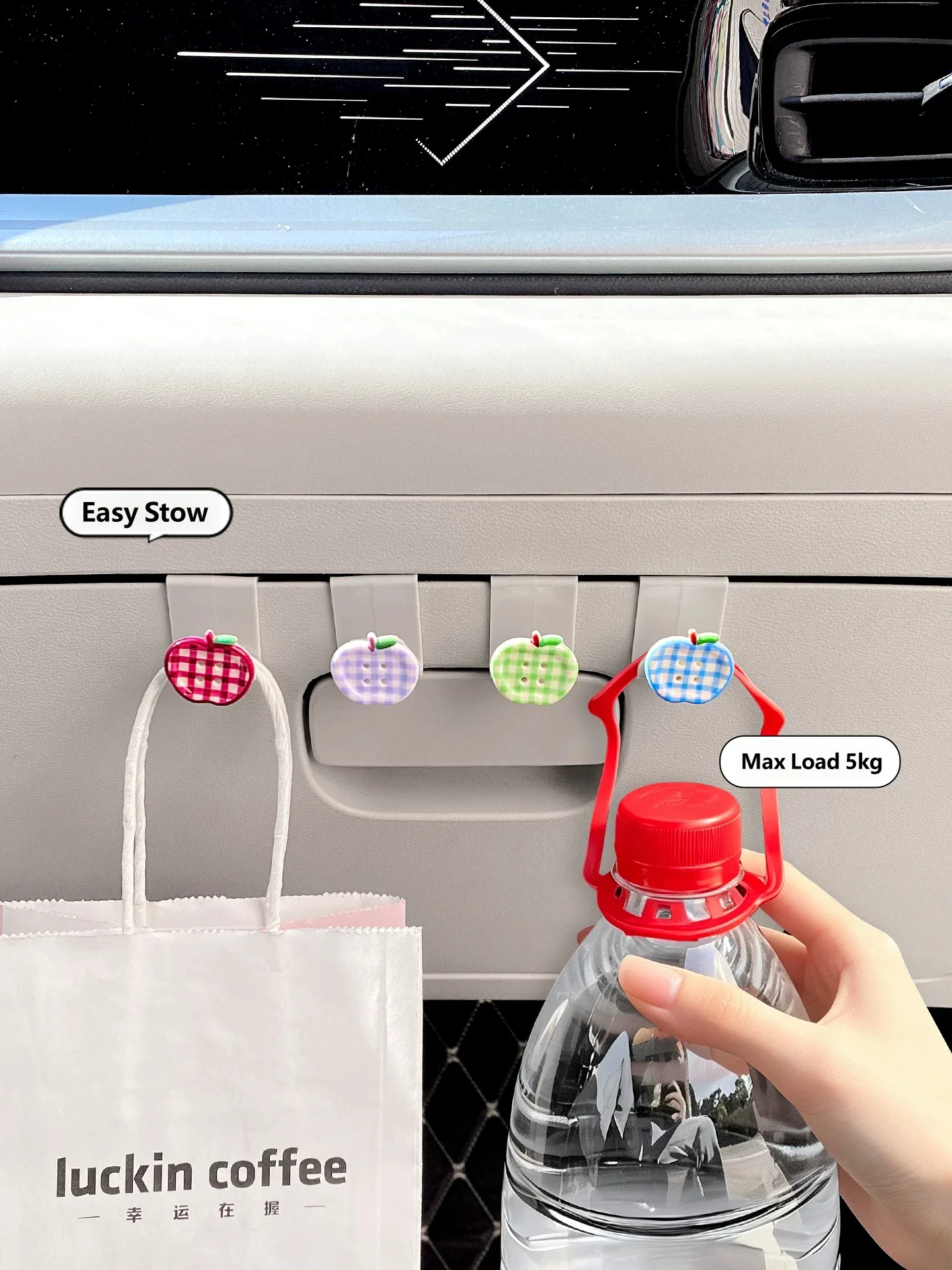 For Geely EX2 Cartoon Pattern Car Storage Hook Hidden Car Organizer Clips Large Load-