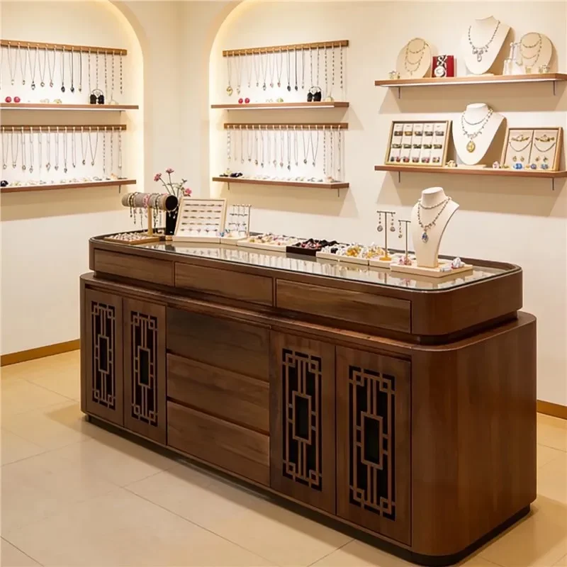 Medieval Glass Display Cabinet for Jewelry Earrings Hat Shoe Bag Shelf Combo Stand Women Clothing Store Showcase Organizer