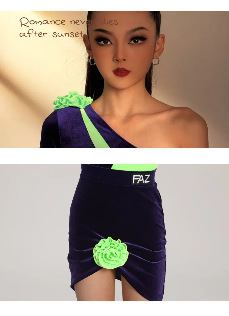 Theeper Latin Dance Separate Set New Spring Autumn Luxury Outfit Professional Practice Attire Contest Daily Training Dance Wear
