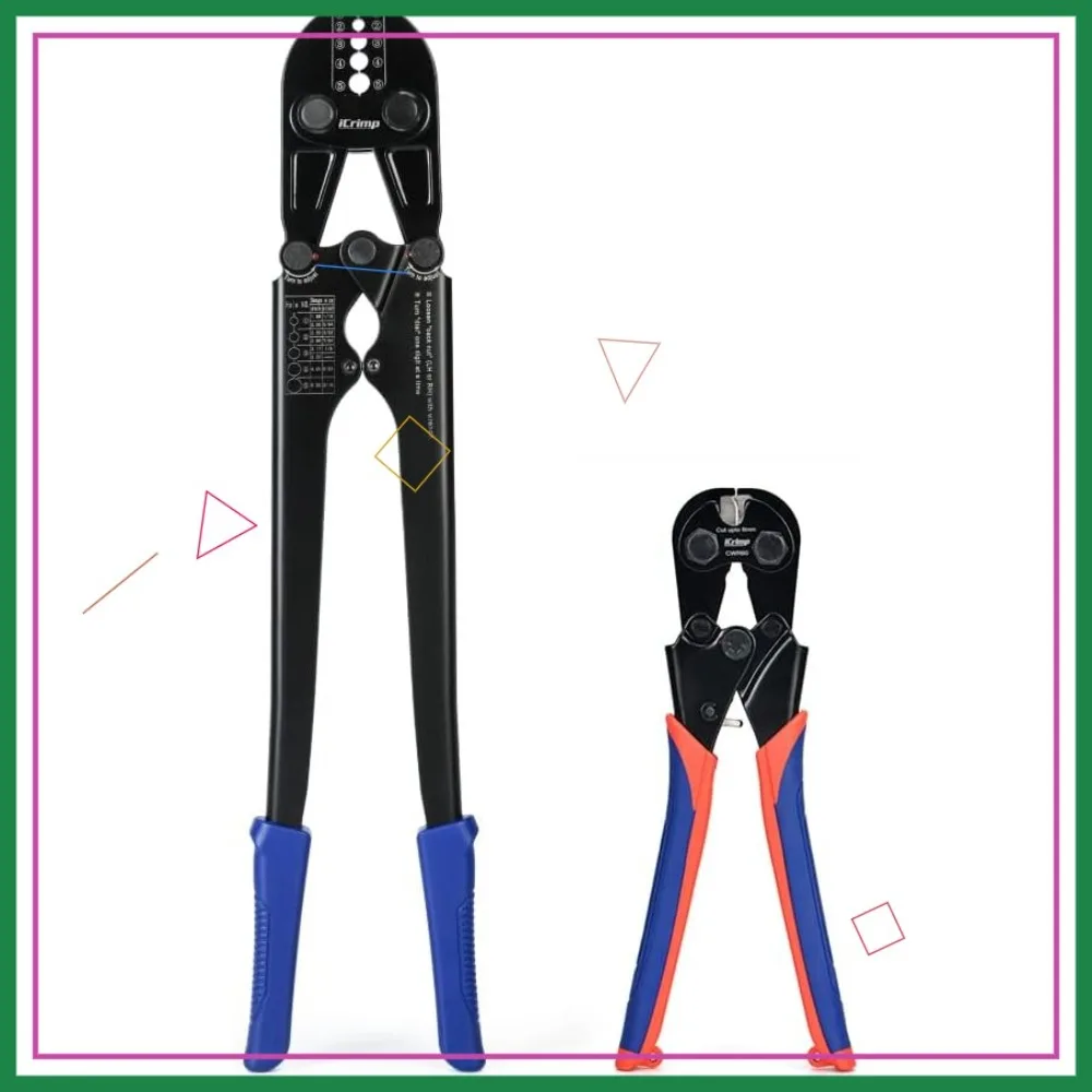 

Wire Rope Crimping Tool for Aluminum Loop Sleeves, Oval Ferrules 1/16-3/16, with Cutter