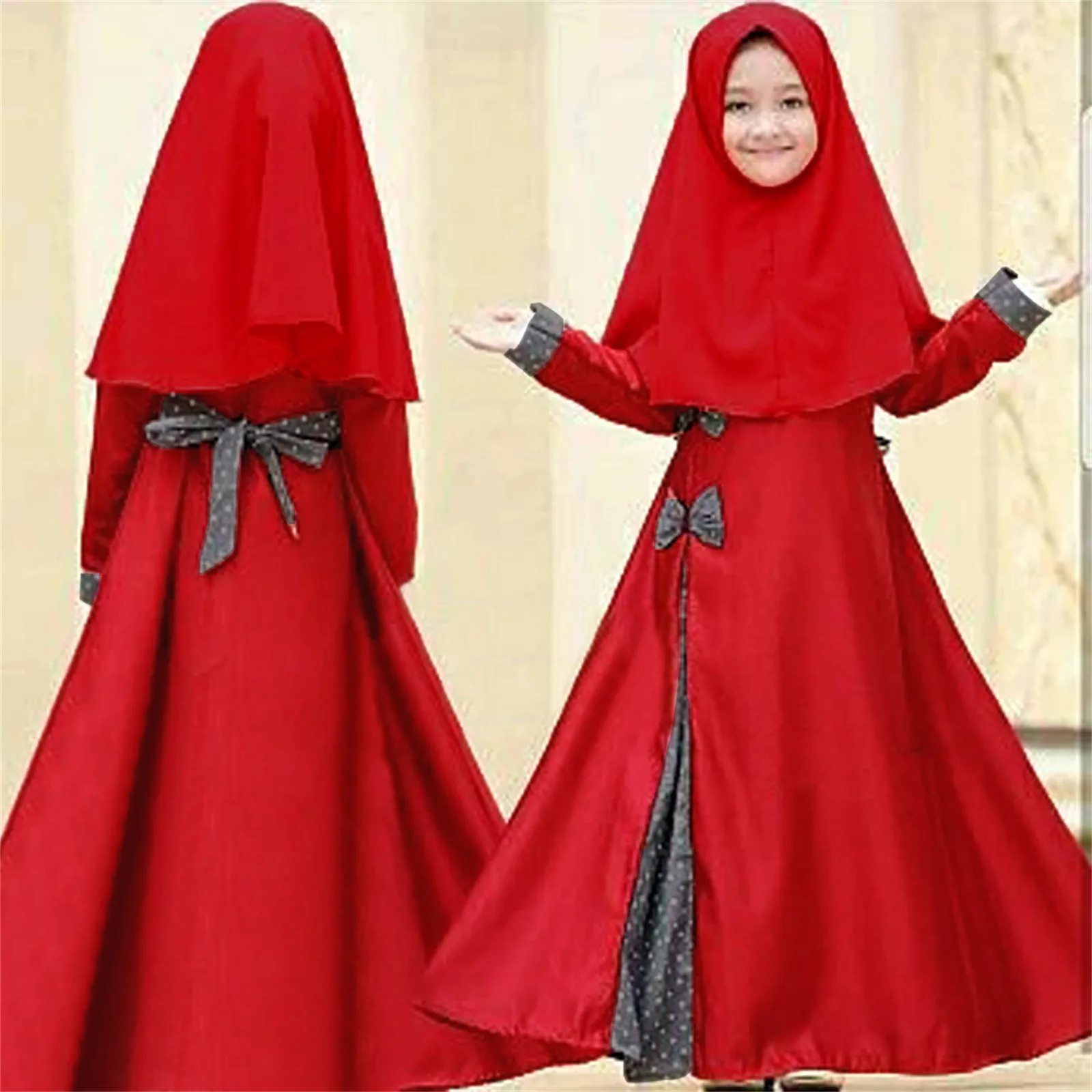 

Blanket Girl with Headband Muslim Baby Girls' Abaya With Hijab Full Length Robe Burka Maxi Little Baby Items