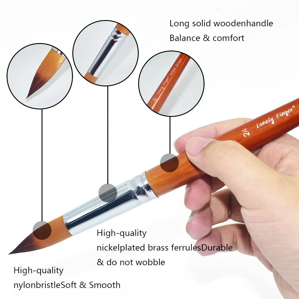 9/13Pcs Long Handle Round Large Paint Brushes Set With Nylon Hair, for Professionals and Artists, Acrylic Watercolor Oil Paintin