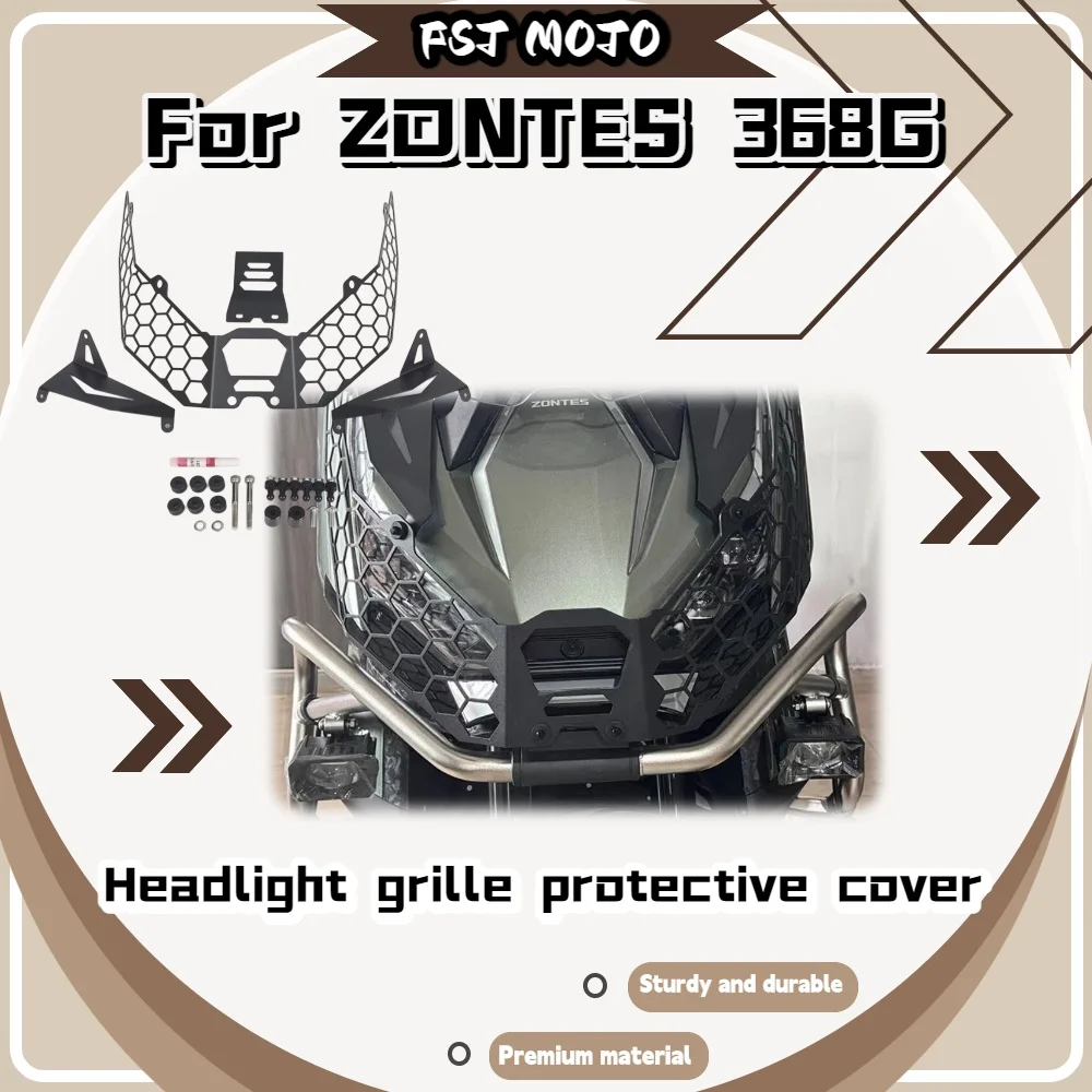 For ZONTES 368G Headlight Mesh Protective Cover Front Fairing Grille Guard Anti Collision Shield Lamp Shell Modified Scooter