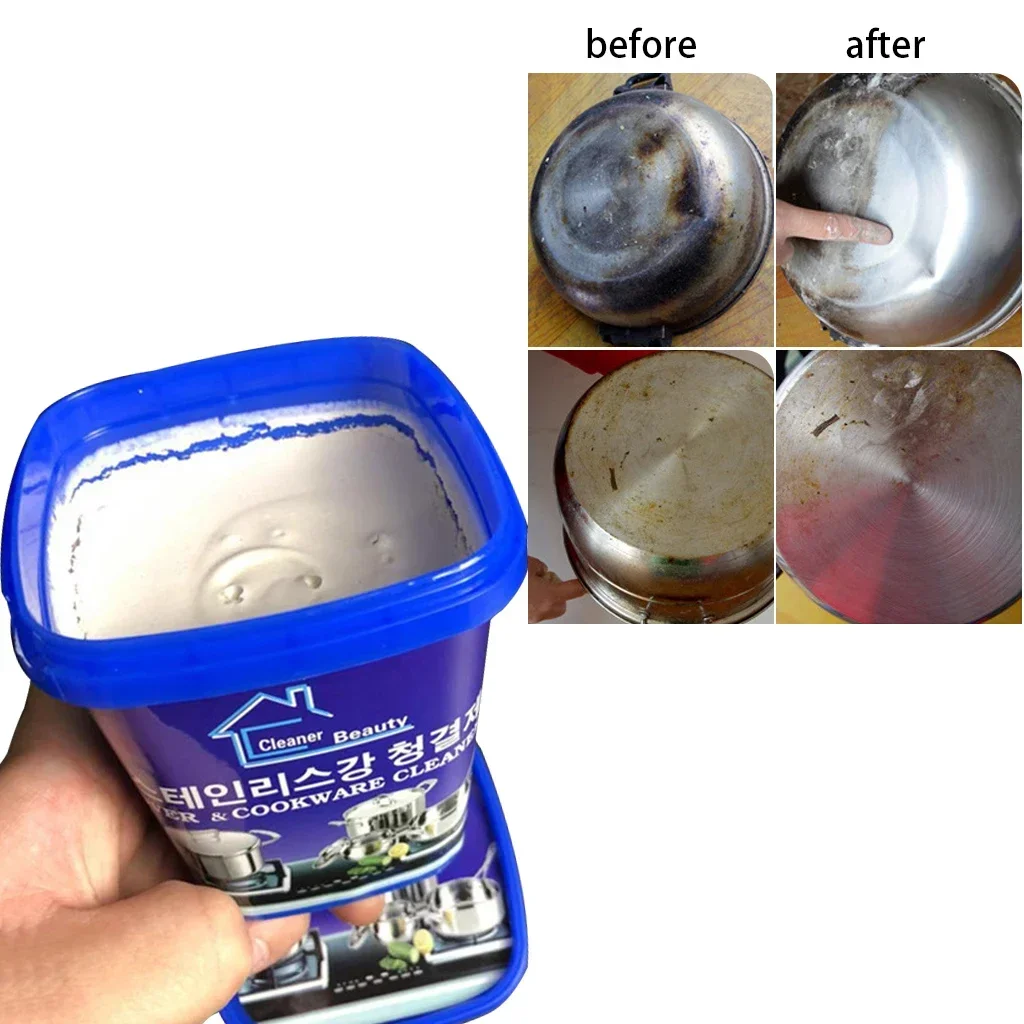 Stainless Steel Cookware Cleaning Paste Powerful Household Kitchen Cleaner Washing Pot Bottom Scale Cream Detergent