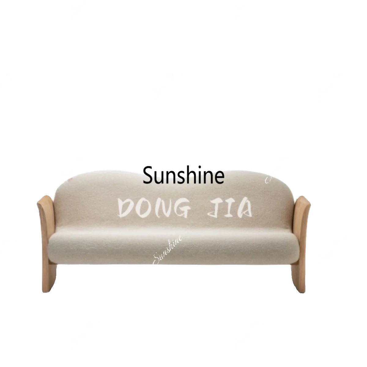 Nordic cream style solid wood lamb fleece sofa modern minimalist design, casual small apartment living roomTJ