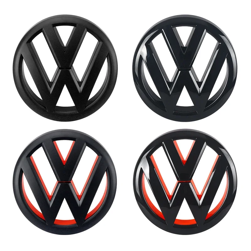 Black Red ABS  Car Front Radiator Grille Emblem 137MM+Rear Trunk Lid Badge 110MM Auto Emblem For Volkswagen VW Golf 6 2010-2013