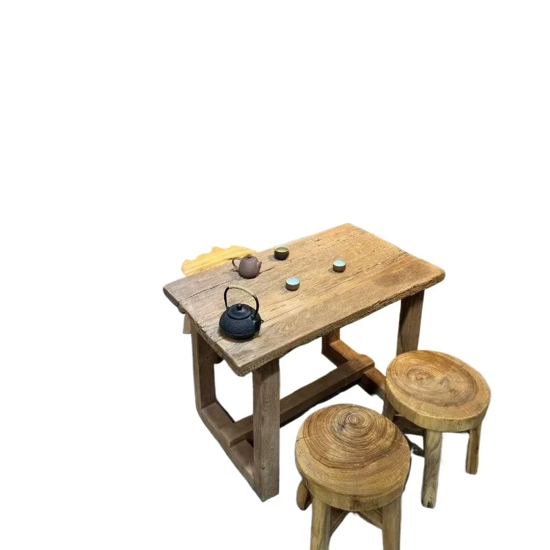 

Wabi Silent Wind Retro Solid Wood Study Balcony Household Tea Coffee Table Rectangle