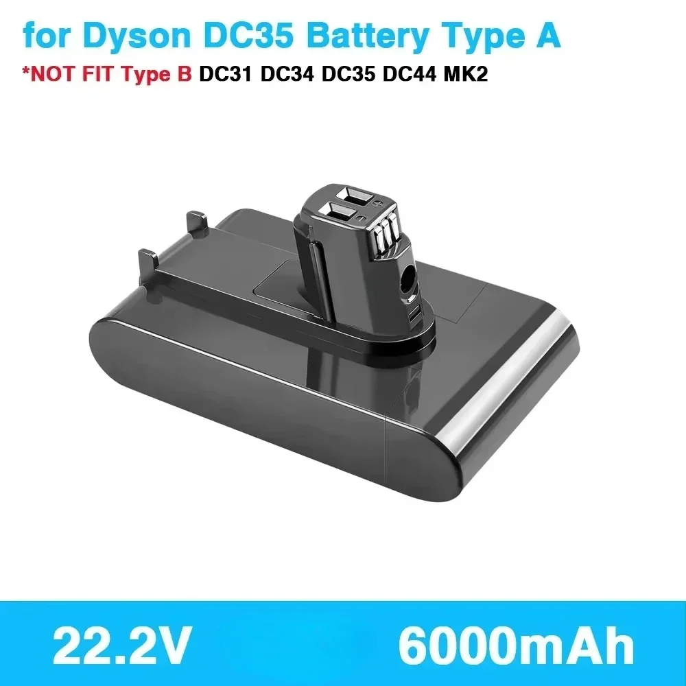 For Dyson Battery 6000mAh Replacement Battery DC35 Type A Compatible with DC31 DC34 DC44 DC45 Handheld Vacuum Cleaner Batteries.