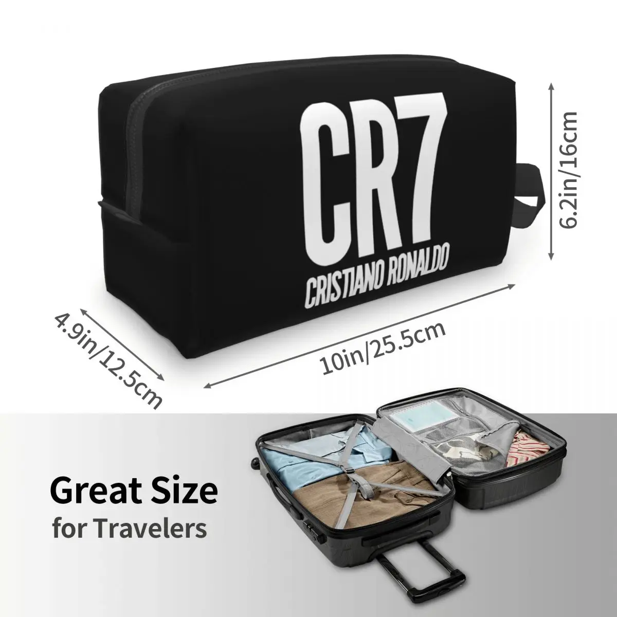 حقيبة مكياج CR7 كريستيانو رونالد، منظم مستحضرات التجميل، مجموعة أدوات التخزين، حقيبة مستحضرات التجميل للنساء، مقلمة للسفر