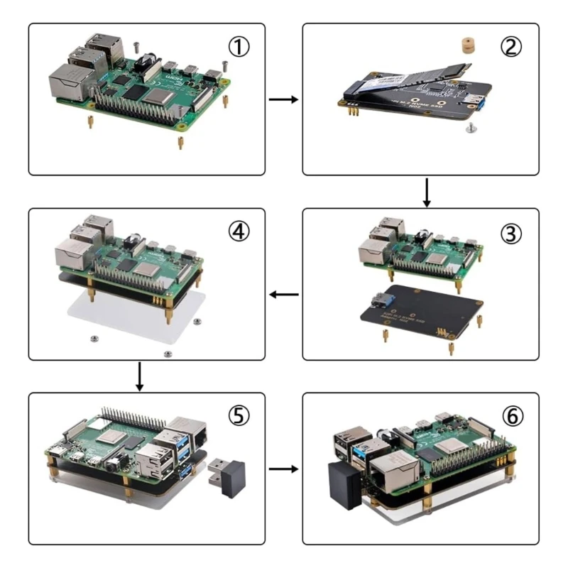 Плата адаптера M2 NVMe SSD для расширения емкости хранения RaspberryPi4 NVME SSD