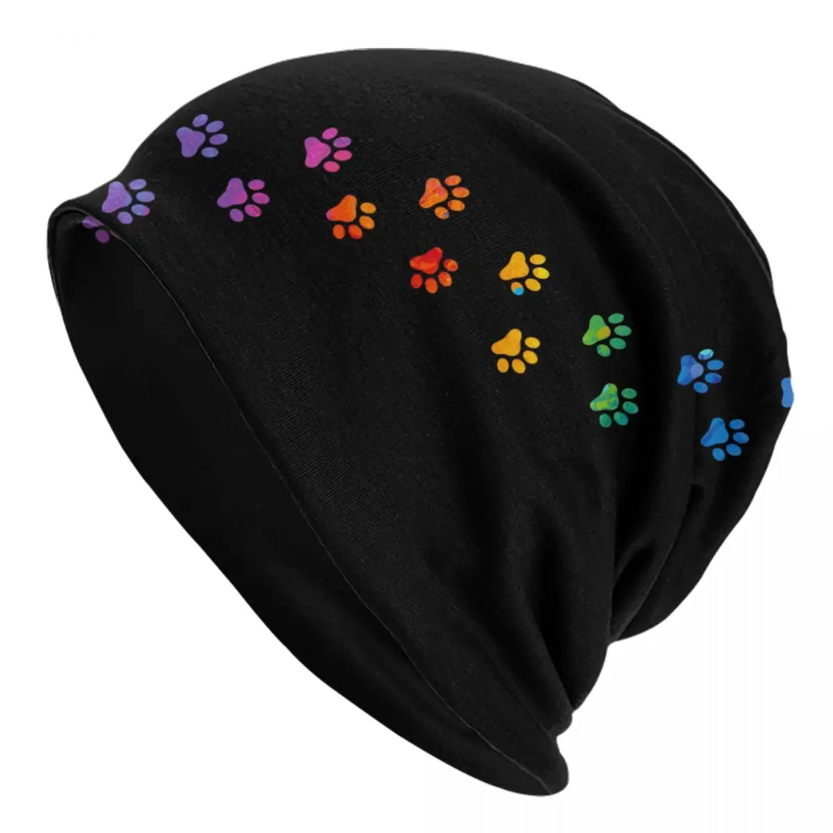 

Colorful Dog Paw Skullies Beanies Caps Fashion Winter Warm Men Women Knitting Hat Adult Unisex Bonnet Hats