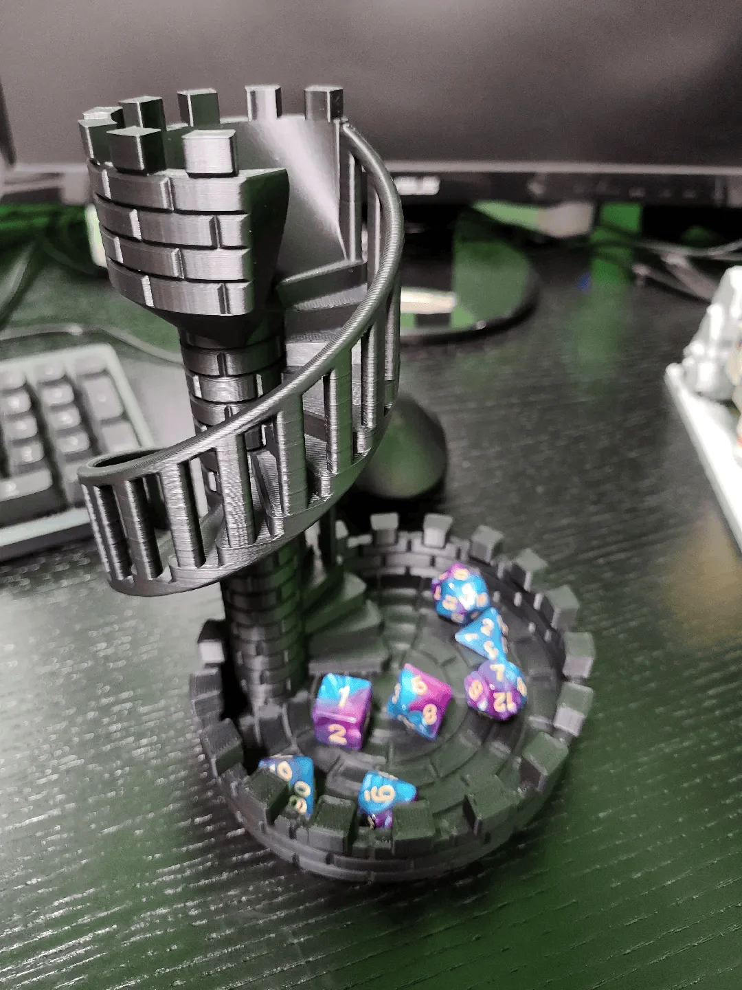 Spiral castle dice tower table game accessories props DND COC sieve tower running group borad game tool