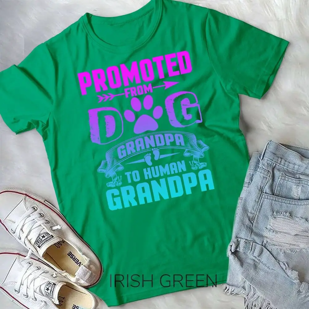 Promoted From Dog Grandpa To Human Grandpa Unisex T-shirt