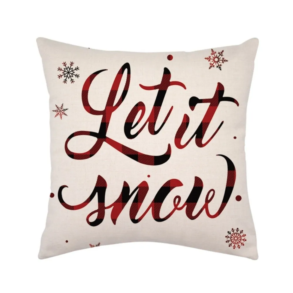 Soft Christmas Pillow Cover Santa Claus Elk Deer Xmas Tree Pillowslip Square Christmas Tree Santa Pillow Cover Winter Decor