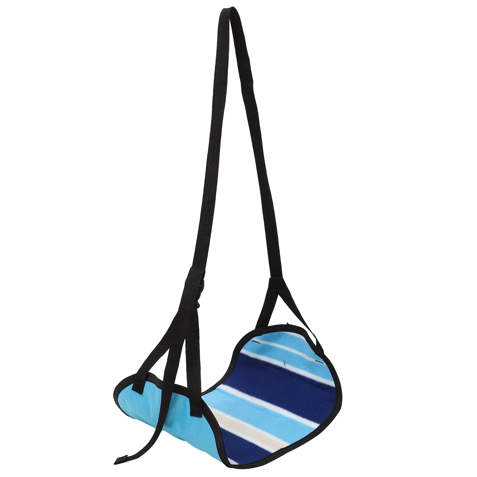 

Portable Foot Hammock 48x24cm Blue Striped Travel Plane Office Rest Relieve Fatigue Multipurpose Hanging Desk Accessories