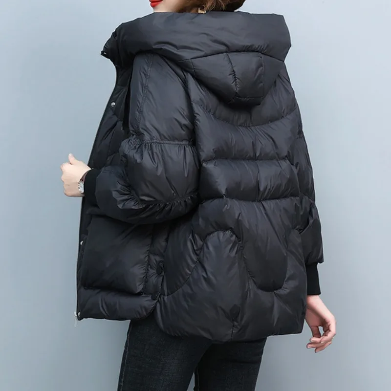 

ort Puffer Jaet женское зимнее модное теплое белое пуховое пальто большого размера, дизайн Sense Commute Sle, нейлоновая ткань