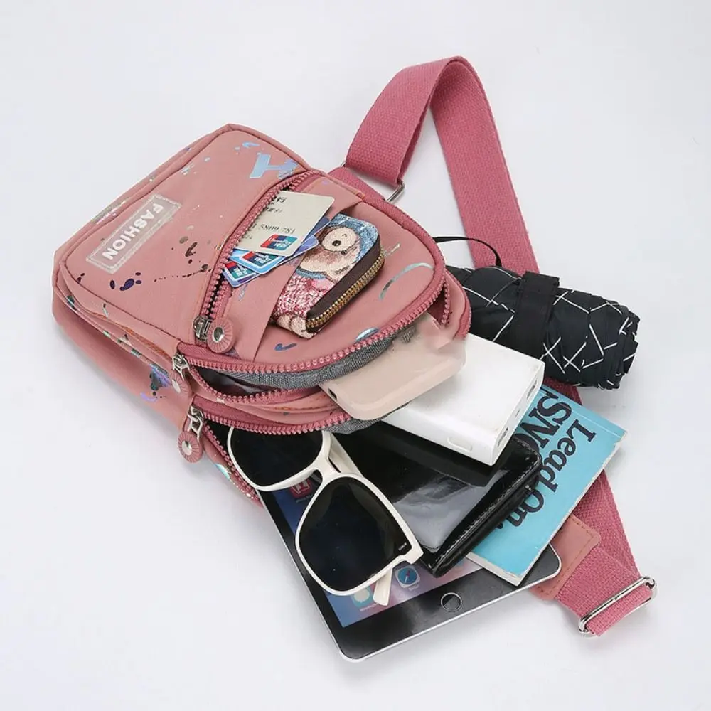 Hot Stamping Letters Chest Bag Multifuntional Waist Bags for Women Waterproof Oxford Casual Waist Packs Crossbody Chest Bags