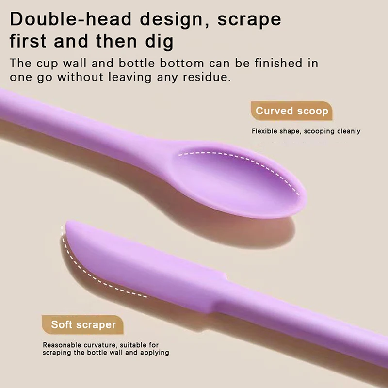 2 In 1 Silicone Scoop Scraper Set Cosmetic Liquid Foundation Face Cream Spoon Scraping Face Mini Double-Headed Skin Care Tools