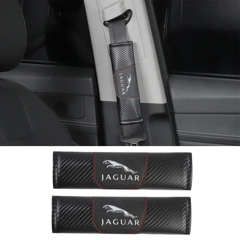 

2PCS Leather Car Safety Belt Shoulder Cover Pad For Jaguar XF XJ XE XK F-Type X-Type F-Pace I-Pace E-Pace XKR XFL XJS