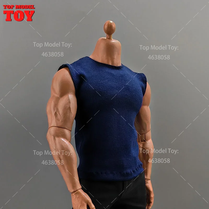 1/6 Scale Wide Shoulder Vest T-shirt Sportswear Clothes Model Fit 12'' Worldbox AT027 Male Soldier Action Figure Body Dolls Toys