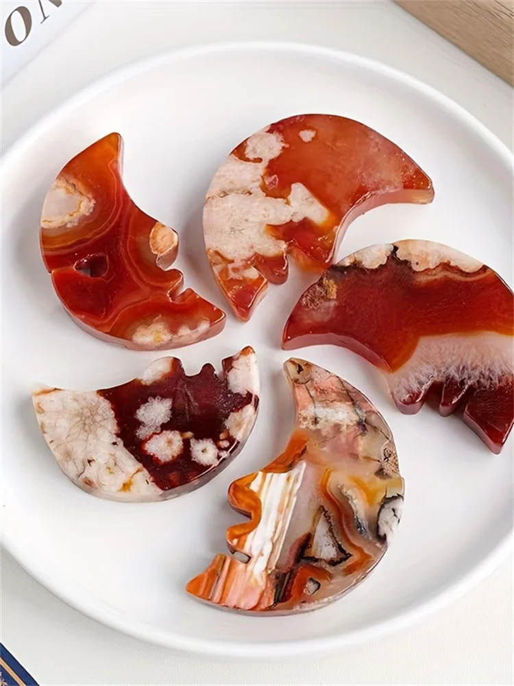 

Красная Сакура, агат, цветение вишни, агат, Луна, резьба-натуральный кристалл, необработанный камень, идеально подходит для украшений «сделай сам» и домашнего декора, медитация