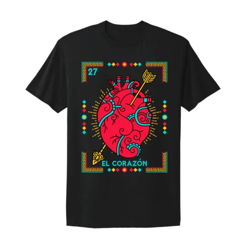 El Corazon Tarjeta Loteria Mexican Bingo T-Shirt