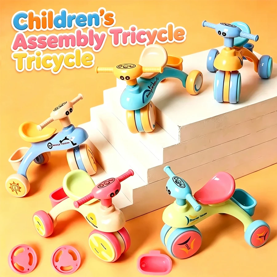 Children's Role Play Mini Tricycle, Balance Bike Toy, Realistic Ride-On Ornament for Small Dolls