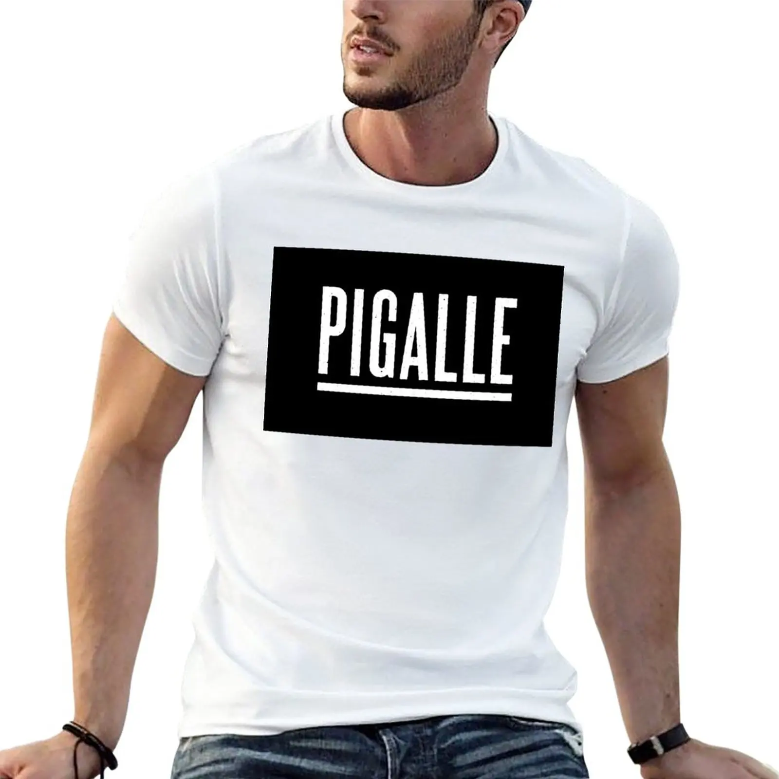 

Футболка PIGALLE, милая одежда, футболки с графическим рисунком, мужская тренировочная футболка