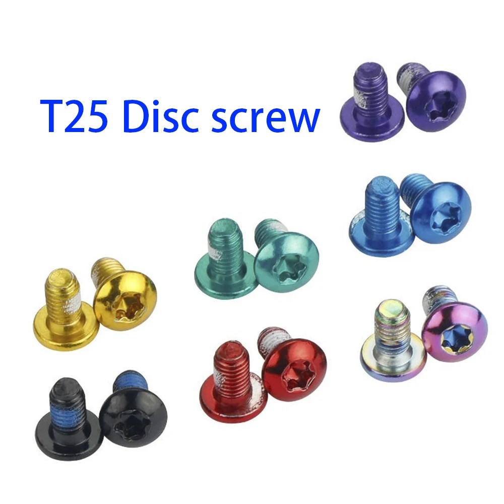 

12Pcs M5*9mm Bicycle Disc Screw Stainless Steel T25 Road Bike Mountain Bikes Fixing Screws 7 Colors Cycling Accessory