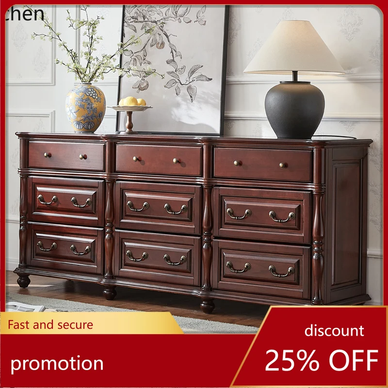 

HT all solid wood 869 chest cabinet, bedroom drawer storage cabinet, living room wooden storage cabinet