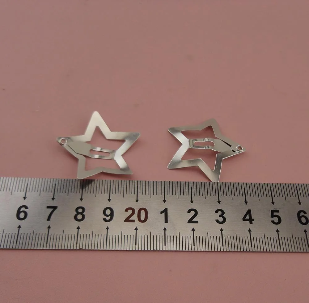 20Pcs Silver Pentagram Star BB Hairclips Girls Y2K Cute Star Barrettes Simple Metal Snap Clip Headdress Hair Jewelry Accessories