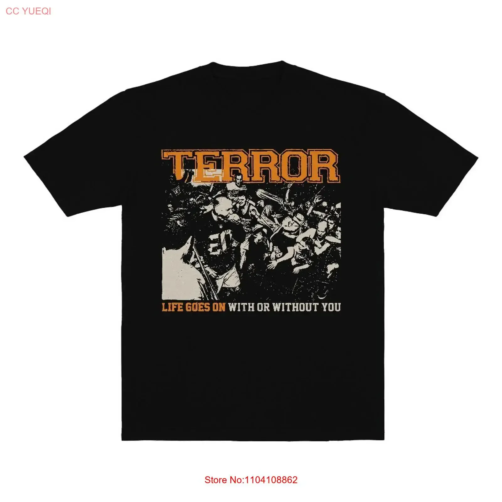 HITAM Terror LIFE GOES ON VINTAGE BAND T SHIRTS BL764 vintage Washed Casual fashion homme Stylish designer clothes Unisex