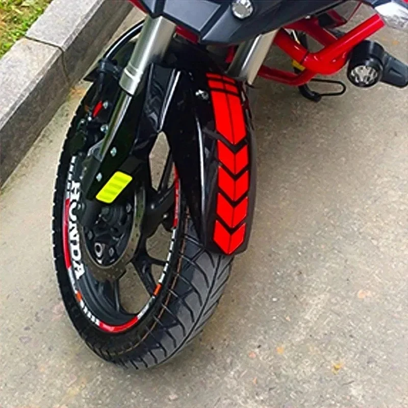 1-3set Motorcycle Stripe Arrow Reflective Stickers Safety Warning Fender Paste Waterproof Oilproof Tape Decal Accessories