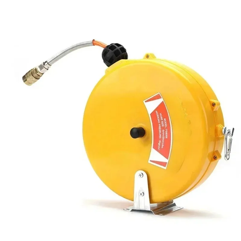 5mm*8mm 8M PU Pneumatic Air Tube Automatic Retractable Scroll Reel, 6kg/cm² Pressure Telescopic Hose Storage Winder Bobbin Drum