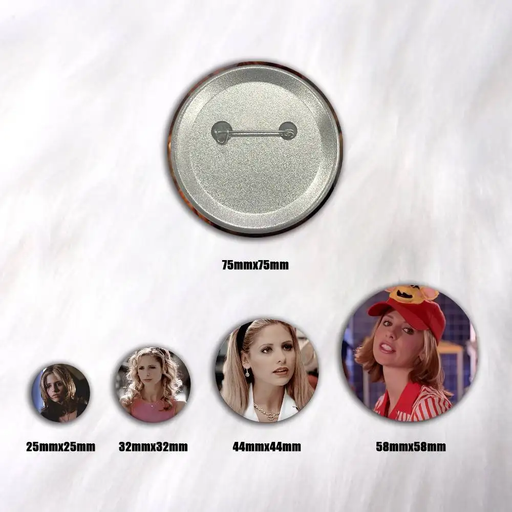 A-Buffy The Vampire Slayer Tinplate Brooch Figure Icon Badge Handmade Brooches For Backpack Clothes Decoration