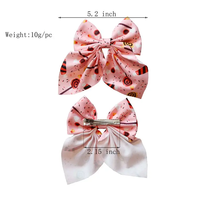 2pcs Spring Summer Women Kids New Floral Printed Bows Hair Clip Fresh Cute Hair Pins Barrettes Headwear Girls Hair Accessories