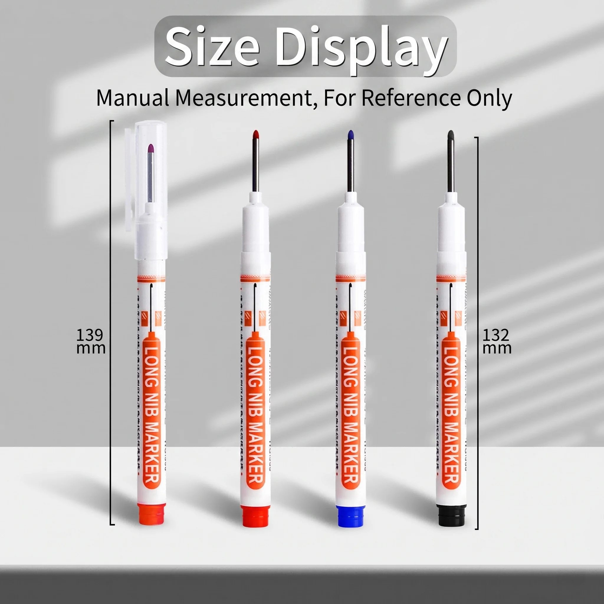 Long-head Marker Woodworking Marker Waterproof Oil-proof Fade-resistant Deep Hole Marker for Tiles Use for Construction Sites - view 2