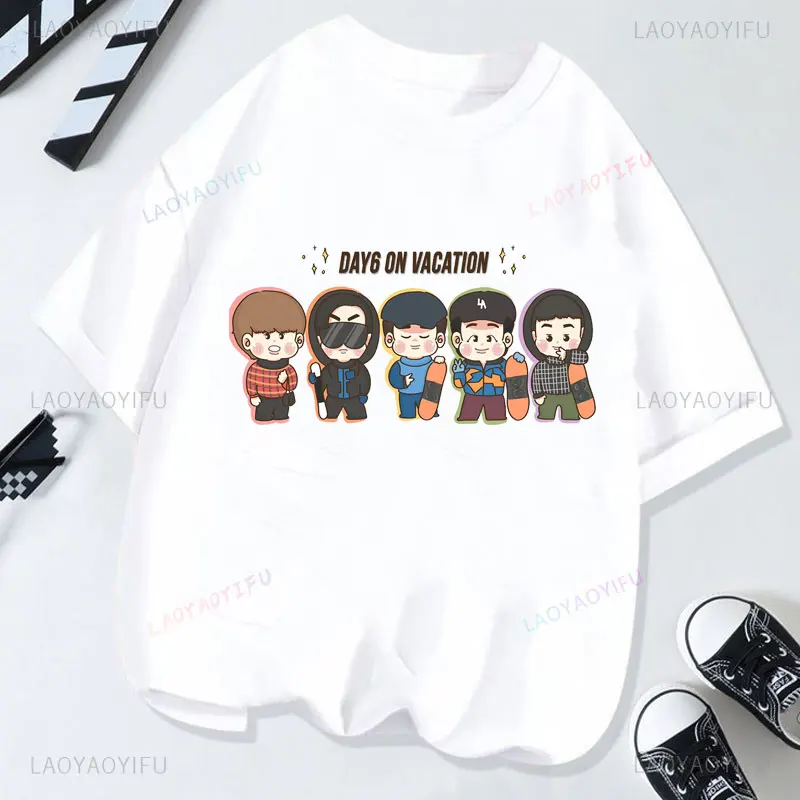 Dzień 6 Koszulka Gracza Codziennie6 Merch Młody K Fan Prezenty Koszulka z Nadrukiem Koreańskie Popularne Ubrania Kreskówka Camisa Bawełniana Koszulka Graficzna