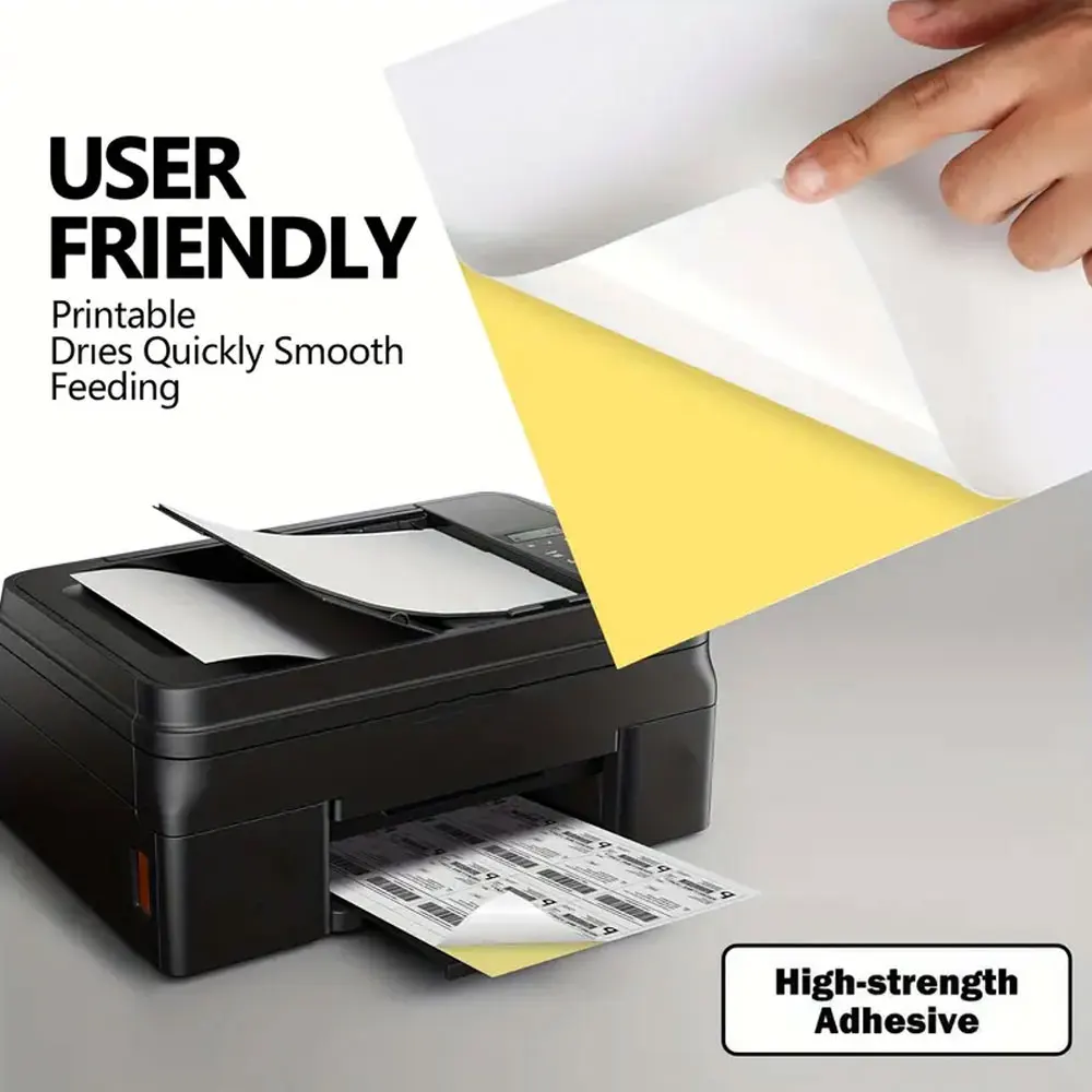 

50 pcs A4 glossy self-adhesive labels, suitable for laser inkjet printers and copiers.