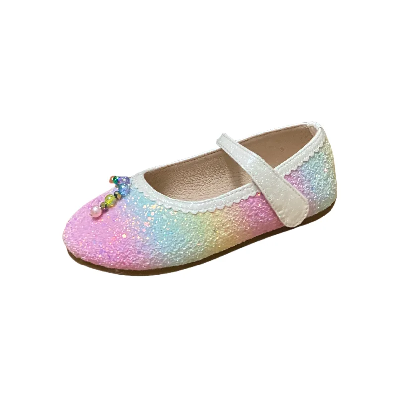 

Jinyu Four Seasons Children's Princess Shoes Fashion Outdoor Dancing Performance Shoes Rainbow Simple Personality Women's Shoes