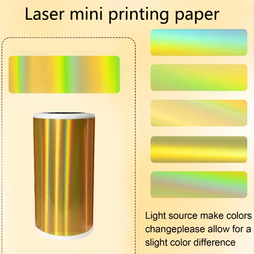 ملصقات حرارية مستمرة ثلاثية الأبعاد باللون الذهبي/الفضي/الأرجواني تناسب الطابعات الصغيرة المحمولة طباعة حفلات العطلات/ديكور الهدايا/DIY