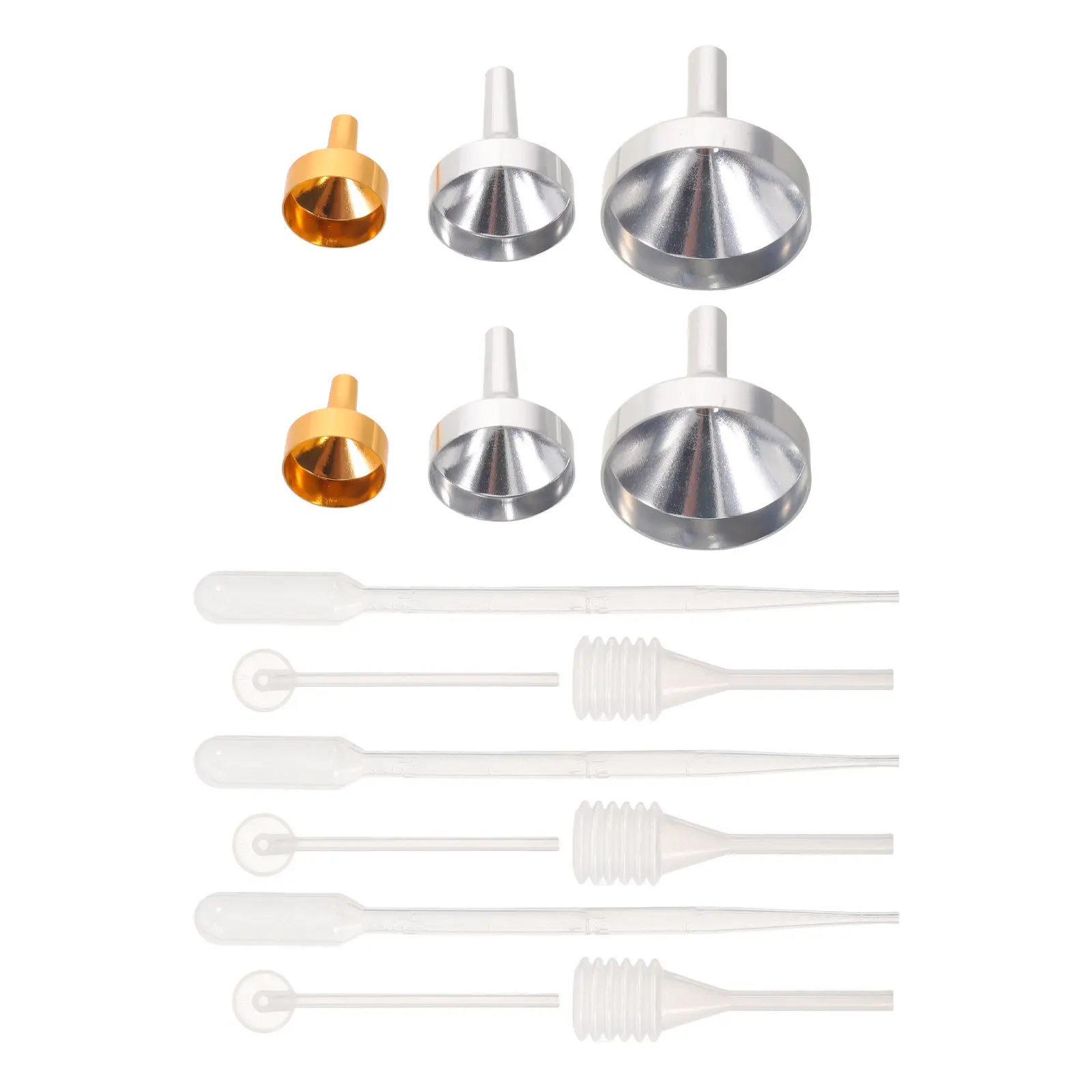 1Set Mini Funnels Metal Liquid Funnels for Small Bottle Filling Precision Pipette Dropper Essential Oil Craft Refill view 5