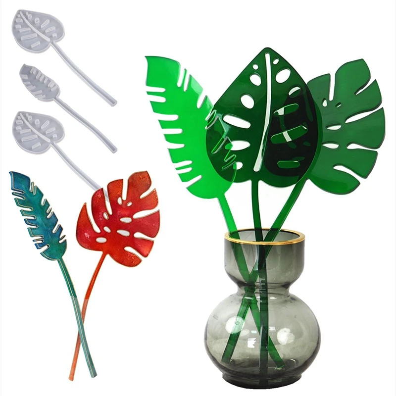 3Pcs DIY Epoxy Resin Molds Feather Turtle Back Leaf Flower Insert Desktop Decoration Silicone Mold Jewelry Tools